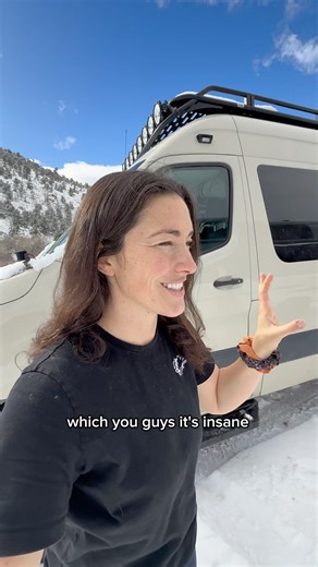 A cool random parking lot for winter van camping #vanlife #wintervanlife #travel #nomad #couple #travelcouple #doglover #rescuedogs | Nikki Delventhal