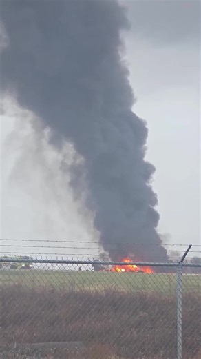 Video shows large flames and heavy smoke from a plane crash at an airport in North Carolina. Law enforcement confirmed multiple people were killed in the crash. Records show the plane involved in the crash is tied to NASCAR driver Greg Biffle. - More> https://www.wcax.com/2025/12/18/fatalities-reported-after-plane-crashes-north-carolina-airport/ | WCAX-TV