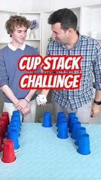 Red vs Blue cup stacking challenge 🎲 | Ballinger Family #familygamenight #cupstackingchallenge