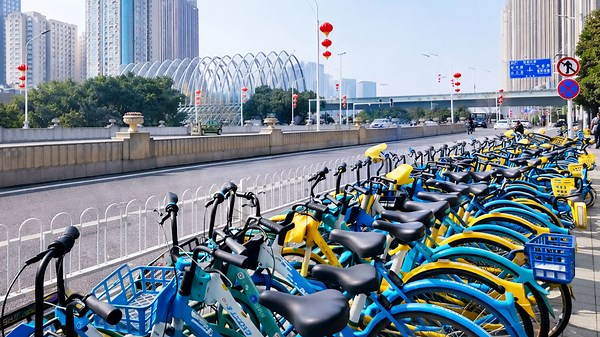 Rows of colorful shared bikes reveal China’s future transportation system