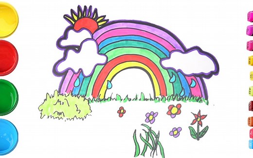 简笔画彩虹简笔画图片大全儿童画幼乐园画画作业简笔画学英语