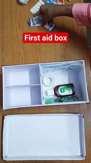 How to make a first aid box at home#diy#school project#yt#yt shorts#trending shorts#naira papercraft