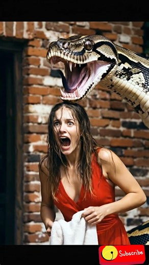Terrified Woman vs. Giant Python | Intense 8K Cinematic Moment! 🐍😱 #boaconstrictor #boop #shorts
