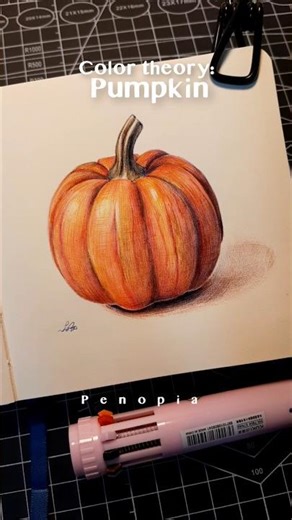 color theory 👩🏻‍🎨 pumpkin with just a 10 colors pen🪄