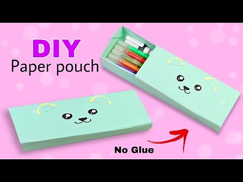 how to make paper pouch without glue | diy paper pouch easy | paper pouch