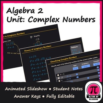 Complex Numbers Mini-Unit | Animated Slides + Guided Notes | Algebra 2