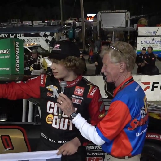 "I'm speechless right now, but I felt like Superman when I passed the leader right here!" 😅 👏 Congratulations to Max Reaves for getting it done in Pensacola! | ARCA Menards Series