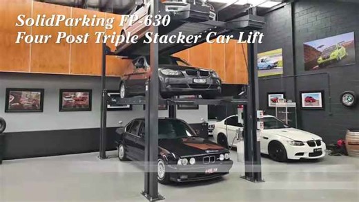 Triple Hydraulic 3 Level 4 Post Car Parking Lift with CE Vehicle Lift Car Stacker Parking Lift