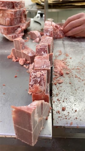 Frozen boneless beef halal meat cube cut skill#viral #food #youtube #shorts #fyp