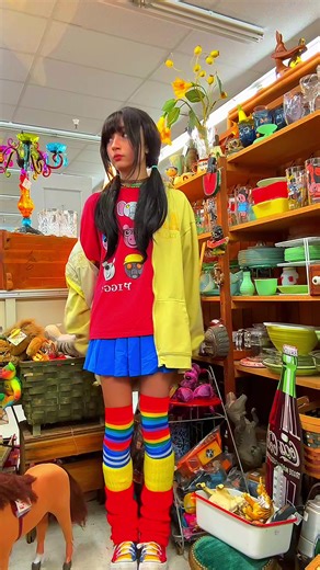 thrift store 🙀 #kidcore#weirdcore#indiekid#dreamcore#dinodining | thrift store