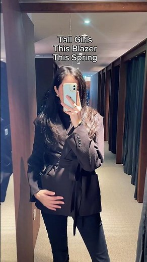 ‪@zara‬ Brown Wool Blazer for Tall Girls | Spring 2026 Try-On