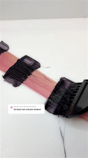 Jet Black and Pastel Pink raccoon tail hair 🦝💞 Pallure Color Pigment Refresher