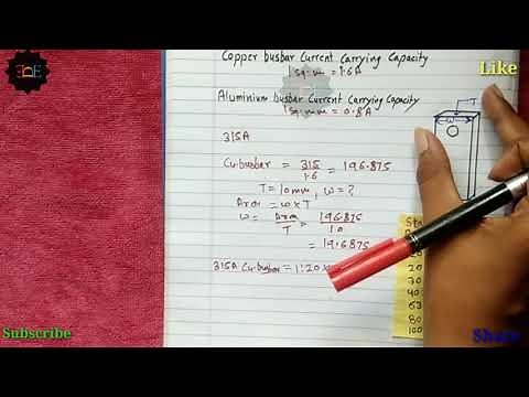 Busbar size calculation as per ampere rating
