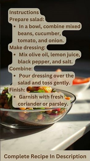 Mixed Bean Salad with Lemon Dressing Recipe for Diabetics