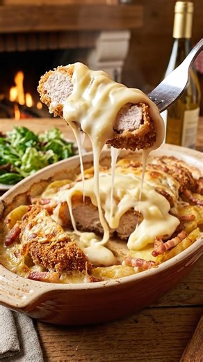 Escalope savoyarde gratinée au Reblochon Ingrédients (4 personnes) 4 escalopes (veau ou porc) 1 Reblochon (env. 450 g) 4 tranches de jambon cru de Savoie (ou jambon fumé) 2 oignons 20 g de beurre 1 c. à s. d’huile 10 cl de crème fraîche (facultatif) Sel, poivre du moulin Préparation Préchauffer le four Préchauffez le four à 200 °C (chaleur statique). Préparer les oignons Émincez finement les oignons. Faites-les revenir à feu doux dans une poêle avec le beurre et l’huile pendant 10 minutes, jusqu