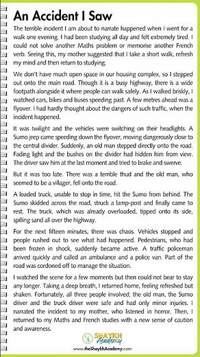 📝 Write an Essay on An Accident I Saw 🧑🏻‍🏫 | English Essay Writing for Class 8 to 10 #english #study