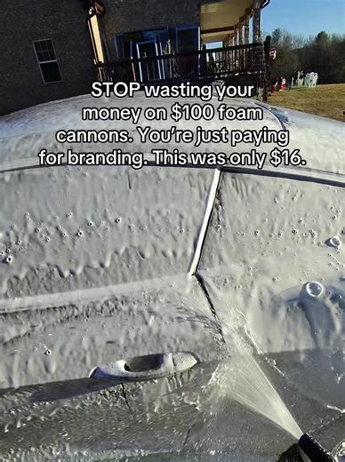This foam cannon was $16. Foam quality comes from setup, not price. You can just change to 1.1mm orifice in most cannons and get thicker quality foam. These companies charging you $100 are scamming you. #waxfudetailing #detailing #cardetailing #martinsvilleva #foamcannon