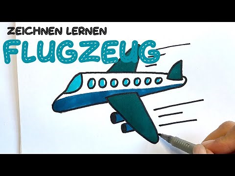 EINFACH FLUGZEUG ZEICHNEN ✈️✈️✈️ Schritt für Schritt Kinder 4+ Jahre Alt
