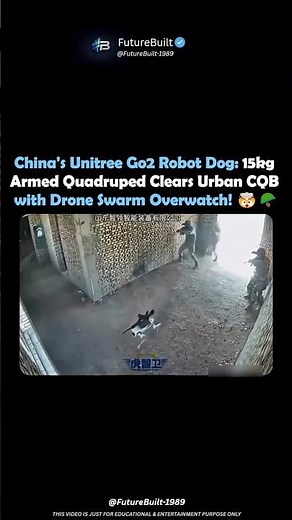 China's Unitree Go2 Robot Dog: 15kg Armed Quadruped Clears Urban CQB with Drone Swarm Overwatch! 🤯🪖