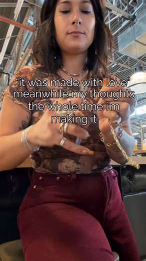 & The Minotaur on Instagram: "I’m KIDDING! I actually physically can’t work in the studio when I’m in a ~mood~ too much can go wrong without the right mindset. So rest assured your pieces are actually made with love. Or at least, a professional neutrality. #sterlingsilverjewelry #atxjewelry #handmadejewelry #madewithlove❤️"