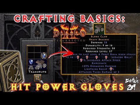 Crafting Hit Power Gloves! Basic Crafting Guide While Crafting 50 Pairs - Diablo 2 Resurrected