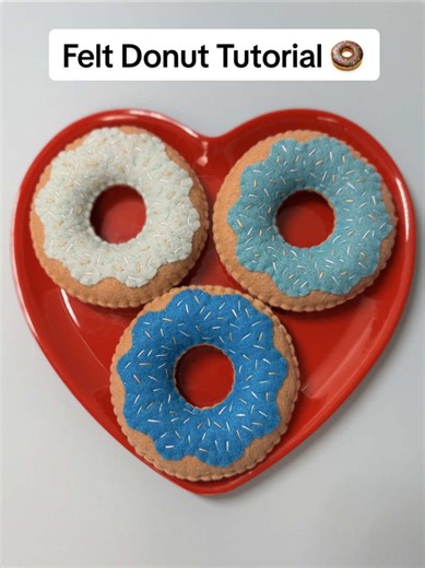 make a felt donut with me 🍩 🪡 ✨ perfect for pretend play food, DIY crafts, and handmade toys 🫶🏼 #feltcraft #diycraft #sewingtutorial #crafttok #craftymoms @DMC