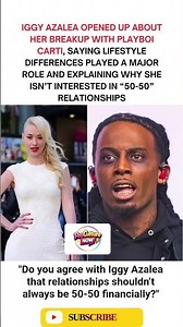 Iggy Azalea Explains Why She Rejects 50-50 Relationships #shorts #celebritynews