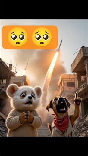 Yudh Ka Vinash 😭 | Pali Panda aur Street Puppy | Real Missiles! | Stop War #peace #love #shortvideo