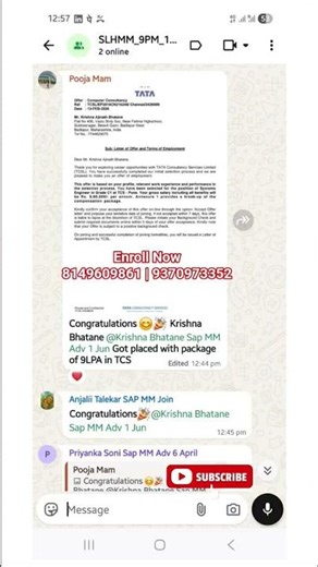 Another proud placement from Shreeja Learning Hub