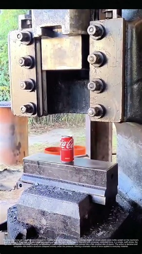 The Hydraulic Crush: One Strike to Flatten a Bottle