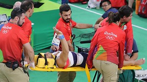 Medics accidentally drop Olympian after he already broke his leg