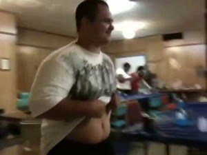 Fat kid does belly roll