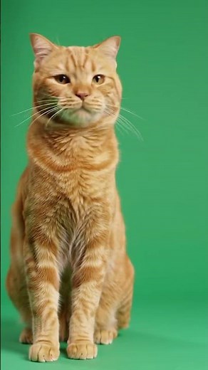 cat dance in green screen background #chromakey #greenscreen #cat
