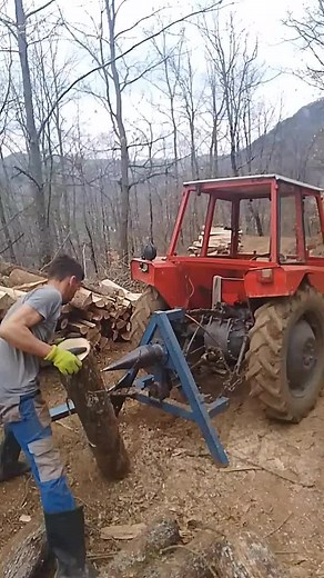 Homemade Logging Machine in Action