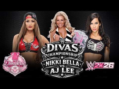 WWE 2K26: Divas Championship - Nikki Bella vs AJ Lee (Special Referee: Natalya)