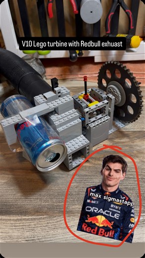 @crs_engines | V 10 Lego vacuum engine with Red Bull exhaust shifting | Instagram