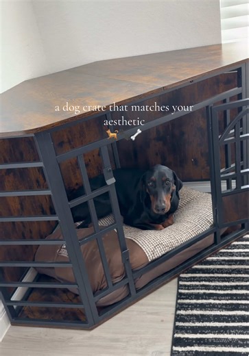 IN LOVE with this new kennel! Any ideas on how to decorate?🐾🐕 #dogcratefurniture #dogmusthave #kennel