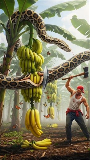 Farmer ne Python ko maara aur nikle 6 Giant Bananas! 😱🍌