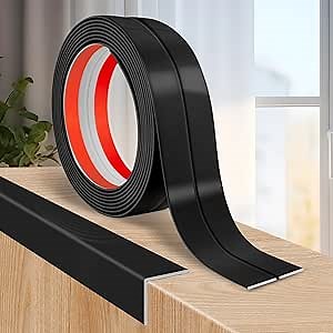 Flexible Wall Corner Protector Moulding Trim Peel and Stick Wall Corner Guards Edge Protector Self Adhesive Molding Trim Strip for Edge Ceiling (Black, 1.6 in x 40 Ft)