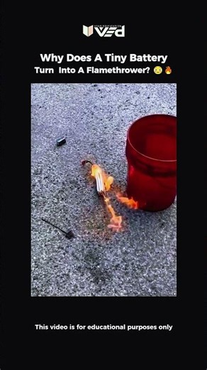 Tiny Battery Turns Into Flamethrower?! 🤯🔥 #shorts