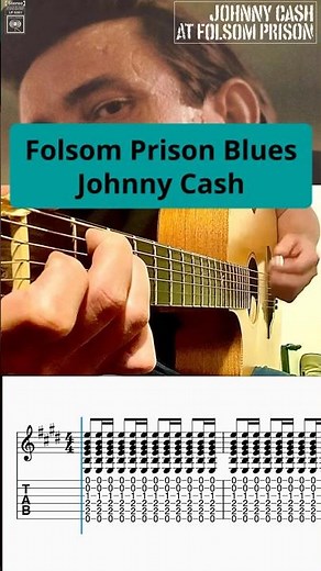 Folsom Prison Blues #johnnycash #folsomprisonblues #guitartutorial #guitarlesson #easyguitar #fyp