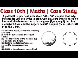 A golf ball is spherical with about 300 - 500 dimples that help increase its velocity while in play.