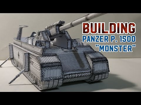 Building 🇩🇪 Landkreuzer P. 1500 "Monster"🇩🇪 (Heavy Self Propelled-Gun) #papercraft #satisfyingvideo