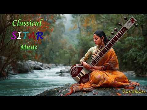 Traditional Indian sitar instrumental music | calming and happy