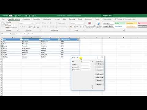 Excel 365 - wprowadzanie danych za pomocą formularza