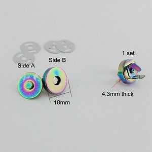 [Hot Item] Custom Metal Brass Colorful Rainbow Magnetic Snaps Button for Bag
