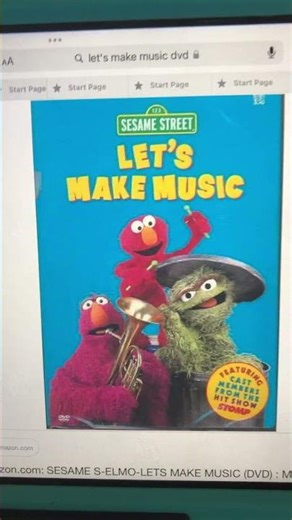 Sesame Street Let’s Make Music 2000 DVD 📀