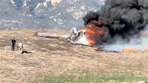 2 Critically Injured When Plane Crashes, Burns on Bishop Ranch in Goleta