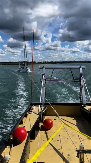 This yacht got stuck in the creek on the way out, so we pulled her free and towed her to deeper water. #towingservice #towing #boating #boats | Trojan Marine Services