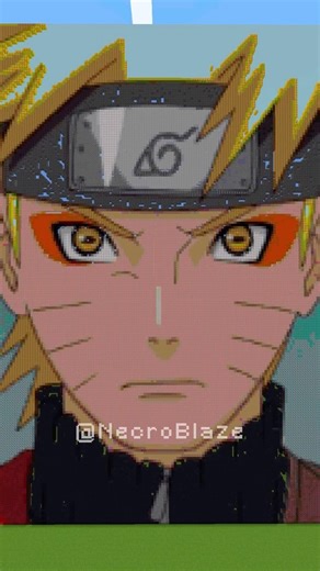 Naruto Sage Mode Pixel Art🔥 #minecraft #shorts #naruto